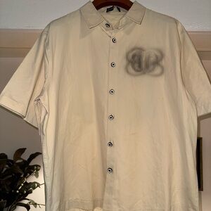 Balenciaga Cream Casual Button Down Shirt